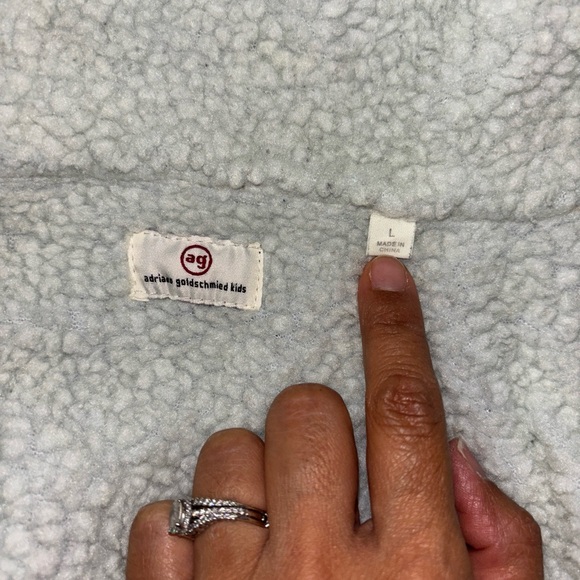 AG Adriano Goldschmied Denim Jacket Reversible Plaid Sleeves Sherpa Collar Large - Picture 9 of 16